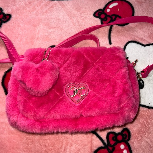 Juicy Couture Handbags - Juicy Couture Pink Furry Crossbody Bag